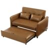 Convertible Sleeper Bed, Adjustable Oversized Armchair With 3 USB Ports For Small Space - Brown - Image 19