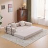 Floor Couch, Compression Sofa, Convertible Floor Sofa Bed With Pillow Back Support Armrest - Light Gray - Image 8