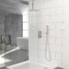 Dual Shower Head Ceiling Mount Square Rain Shower System With Adjustable Flow - Chrome - Image 2