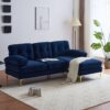 Modern L Shaped Sectional Sofa For Living Room And Bedroom - Blue - Image 8