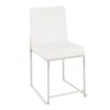 Fuji - High Back Contemporary Dining Set, Glass 5 Piece - White - Image 4