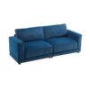 Modern Square Arm Sofa With Soft Velvet Upholstery, Deep Cushions, Sturdy Legs - Navy Blue - Image 8