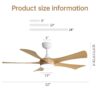 Modern Ceiling Fan With 22W LED Light And Remote Control 5 ABS Blades For Living Room - White - Image 8