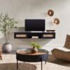 Modern Rattan Door Floating TV Stand For TVs Up To 65" - Black - Image 5