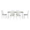 7 Piece Dining Table Set Retro Style With Extendable Table And 6 Upholstered Chairs - Antique Brown / White - Image 15