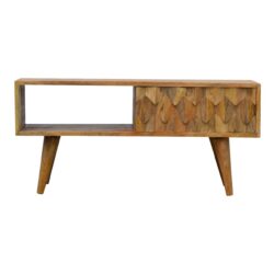 Pineapple Carve Sliding Media Unit - Oak