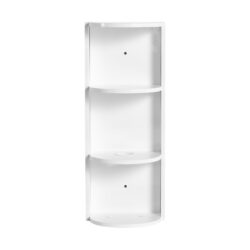 Bathroom Wall Mounted Storage Rack With Float Mounting Design, Durable Plywood - Glossy White