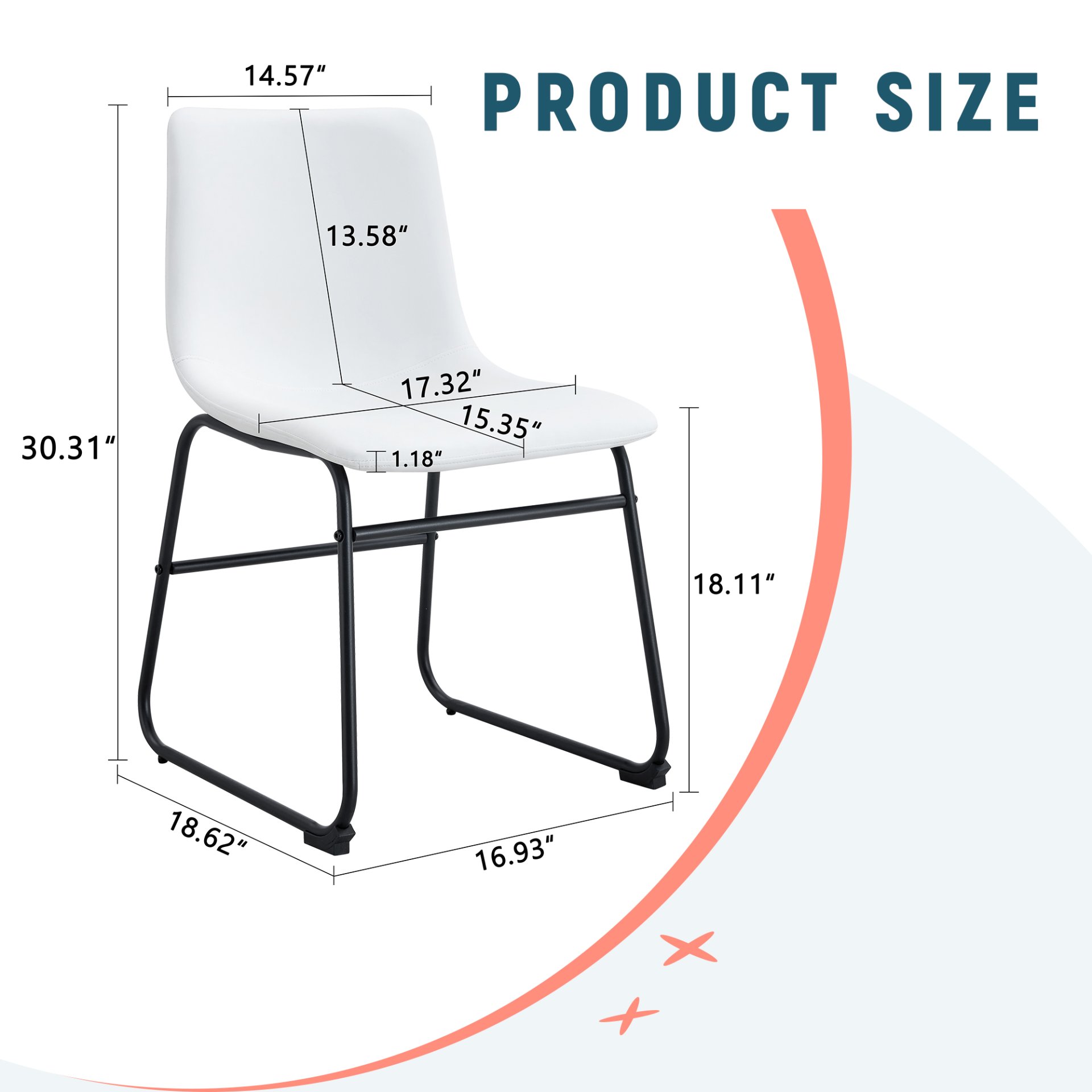 (Set of 4) Classic Chairs, A Stylish Seat Perfect For Modern Minimalist And Industrial Style Environments - White - Image 3