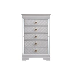 Verona - Chest With Gold Handles And Faux Crystal - White