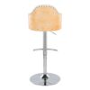 Ahoy - Contemporary Adjustable Barstool With Swivel With Rounded T Footrest (Set of 2) - Chrome / Natural / Cream - Image 5