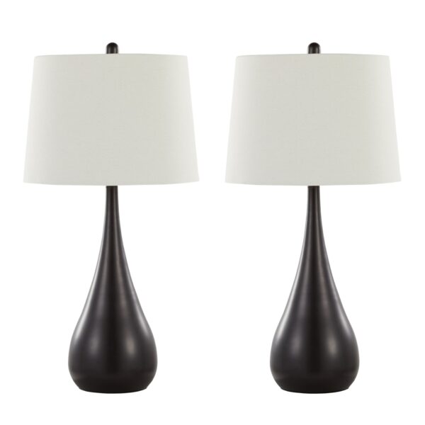 Pebble - Contemporary Table Lamp (Set of 2) - Oil Rubbed Bronze / White