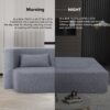 2 In 1 Convertible Sofa Bed, Full Size Folding Loveseat Couch With Soft Teddy Fabric, Floor Sofa Mattress With 2 Pillows, Space Saving Futon For Small Living Room, Dorm - Gray - Image 8
