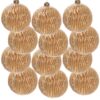 Christmas Ball Ornaments, Glass Decorative Hanging Ball Christmas Tree Ornaments For Holiday Party Decorations (Set of 12) - Gold - Image 2