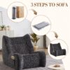 Bean Bag Chair, Lazy Floor Sofa Couch - Gray - Image 7