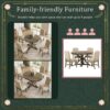 Functional Furniture Retro Style Dining Table Set With Extendable Table And 4 Upholstered Chairs For Dining Room And Living Room - Natural Wash - Image 10