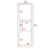 Medicine Single Door Cabinet, Three Shelves - Light Oak / White - Image 8