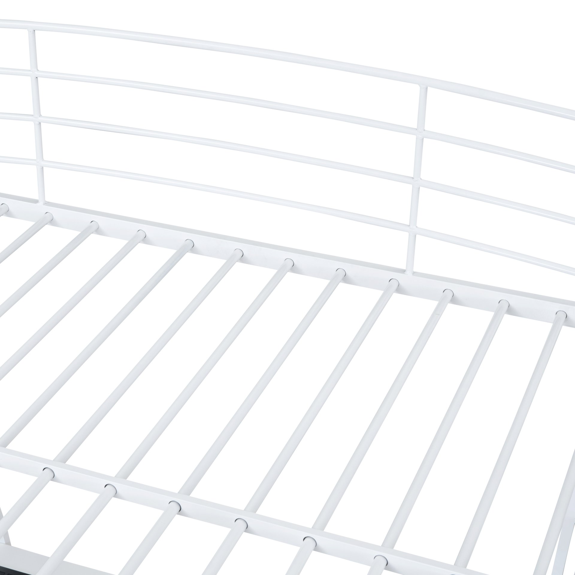 Full Size Loft Bed With 4 Layers Of Shelves And L-Shaped Desk, Stylish Frame With A Set Of Sockets, USB Ports And And Wireless Charging - White - Image 9