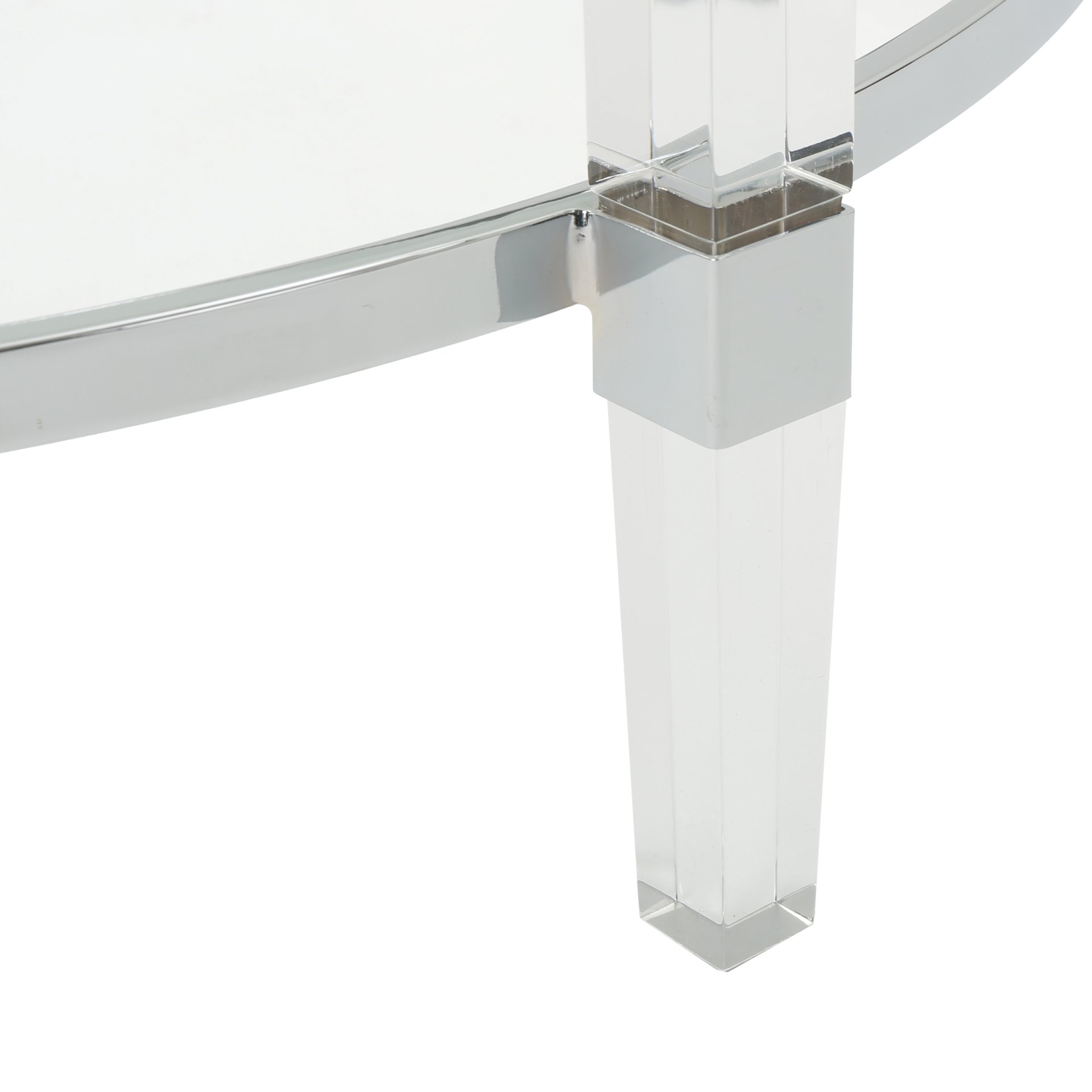 Tempered Glass Round Coffee Table With Four Legs - Clear - Image 8