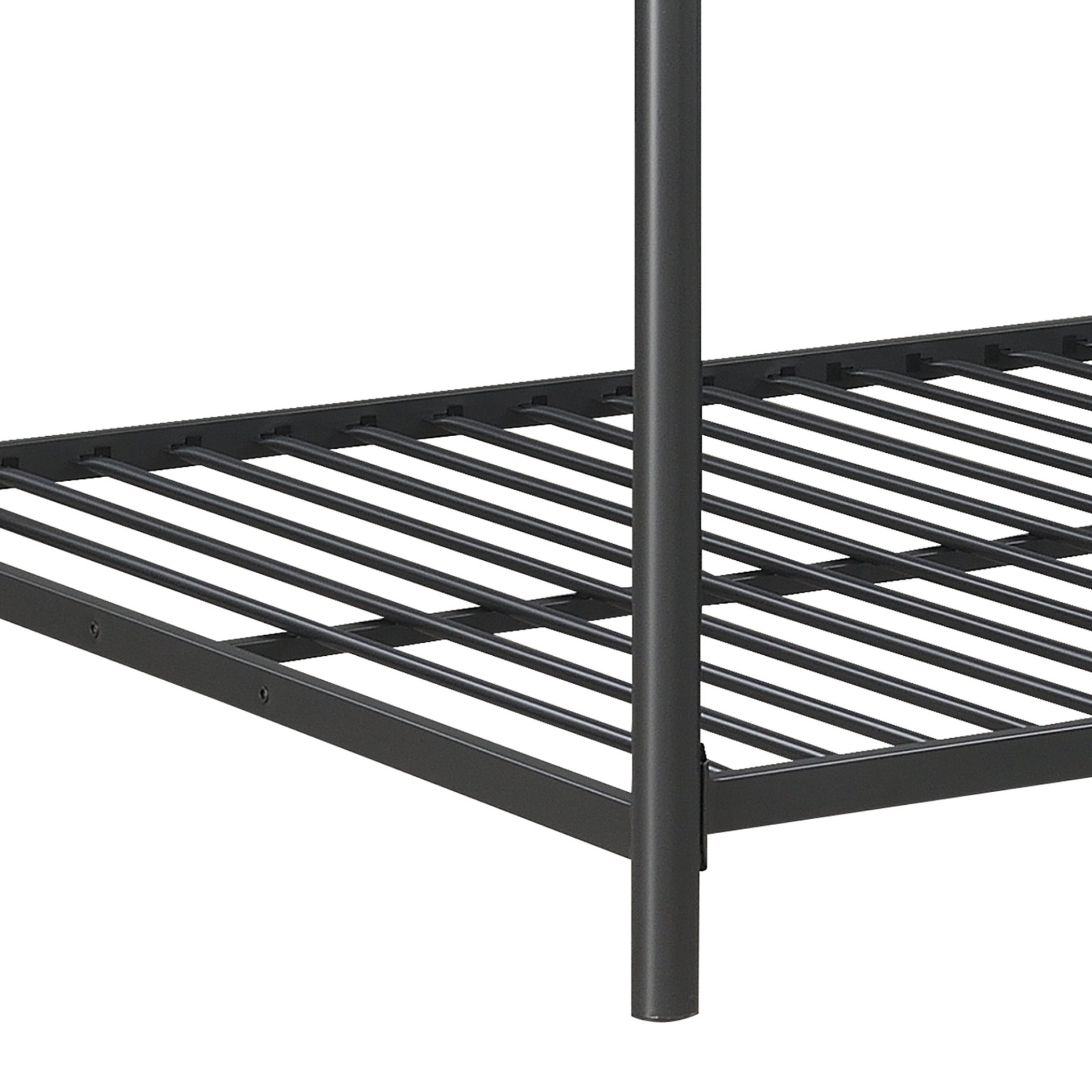Triple Bunk Bed, Full Size With Sturdy Metal Frame And Safe Stairs - Black - Image 8