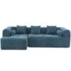 Sectional Sofa Full Compressed Sofa Modular Sofa Couch Free Combined Sofa With Deep Seating And 2 Side Pockets For Living Room - Blue - Image 16