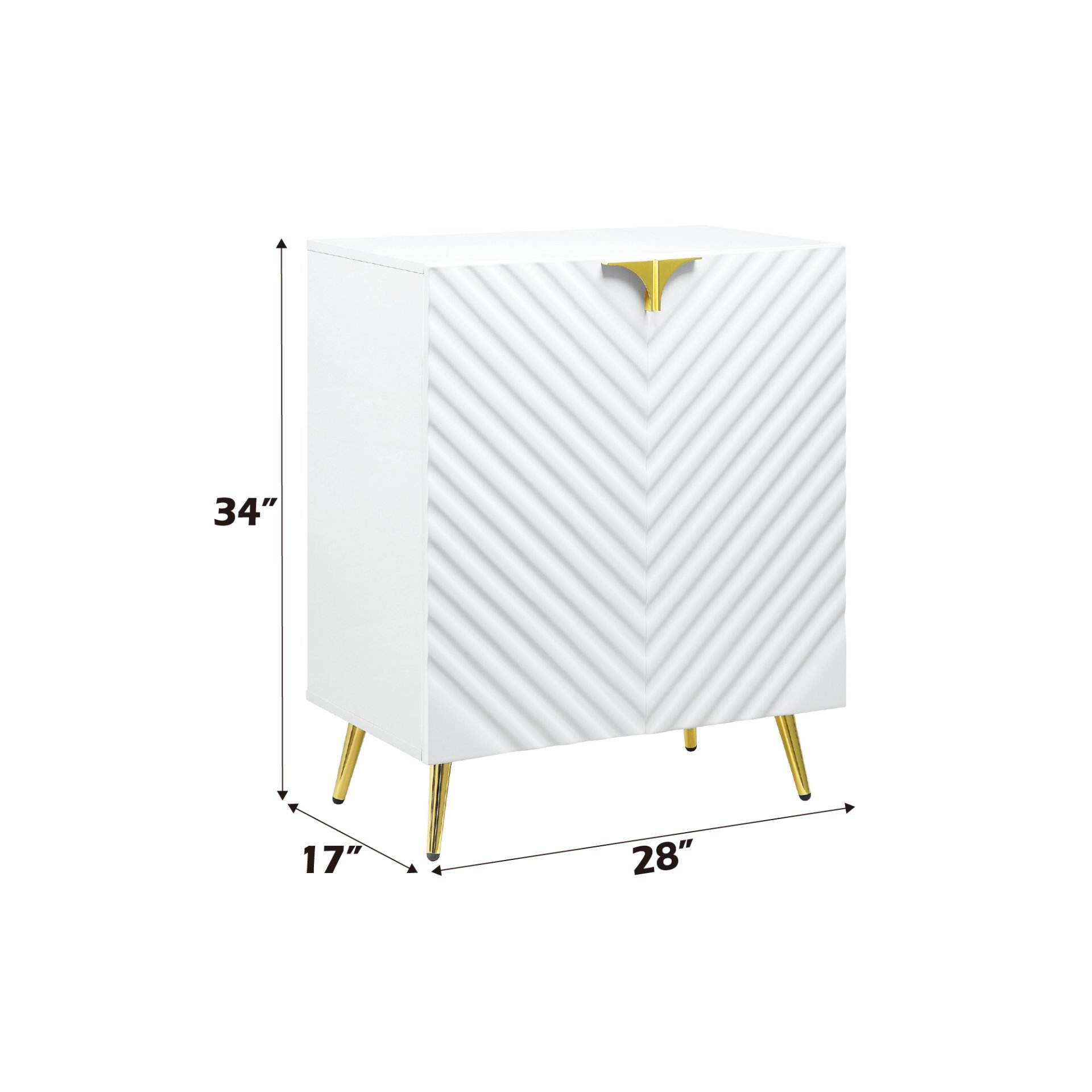 Gaines - High Gloss Console Cabinet - White - Image 3