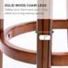 26'' Swivel Cow Top Leather Wooden Bar Stool, 360 Degree Swivel Bar Height Chair With Backs For Home Kitchen Counter - Brown - Image 5