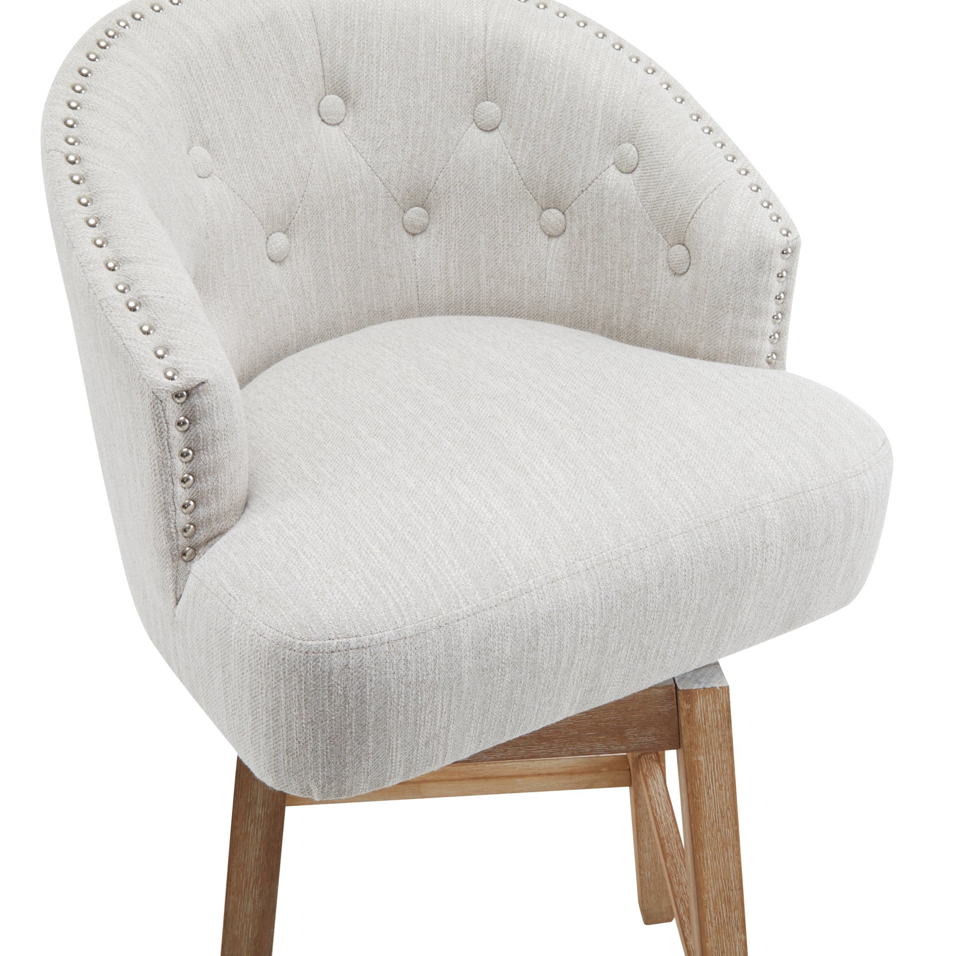 Swivel Counter Stools (Set of 2), Upholstered Counter Height Bar Stools With Solid Rubber Wood Frame, Backrest, Footrest, Armless Barstools For Home Bar, Kitchen Counter - Natural / Beige - Image 17