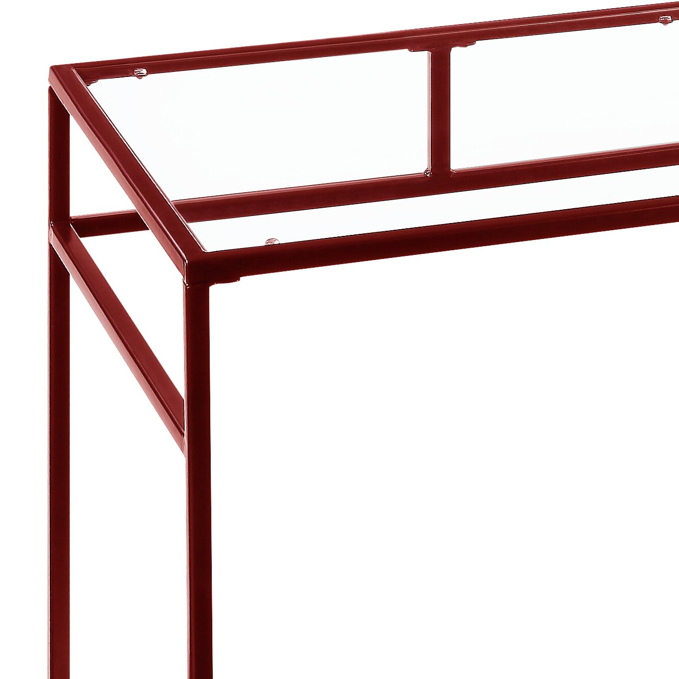 Yasin - Glass Top Writing Desk - Red - Image 5