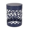 Delight - Powder Coated Iron End Table, (Set of 2) - Navy Blue - Image 6