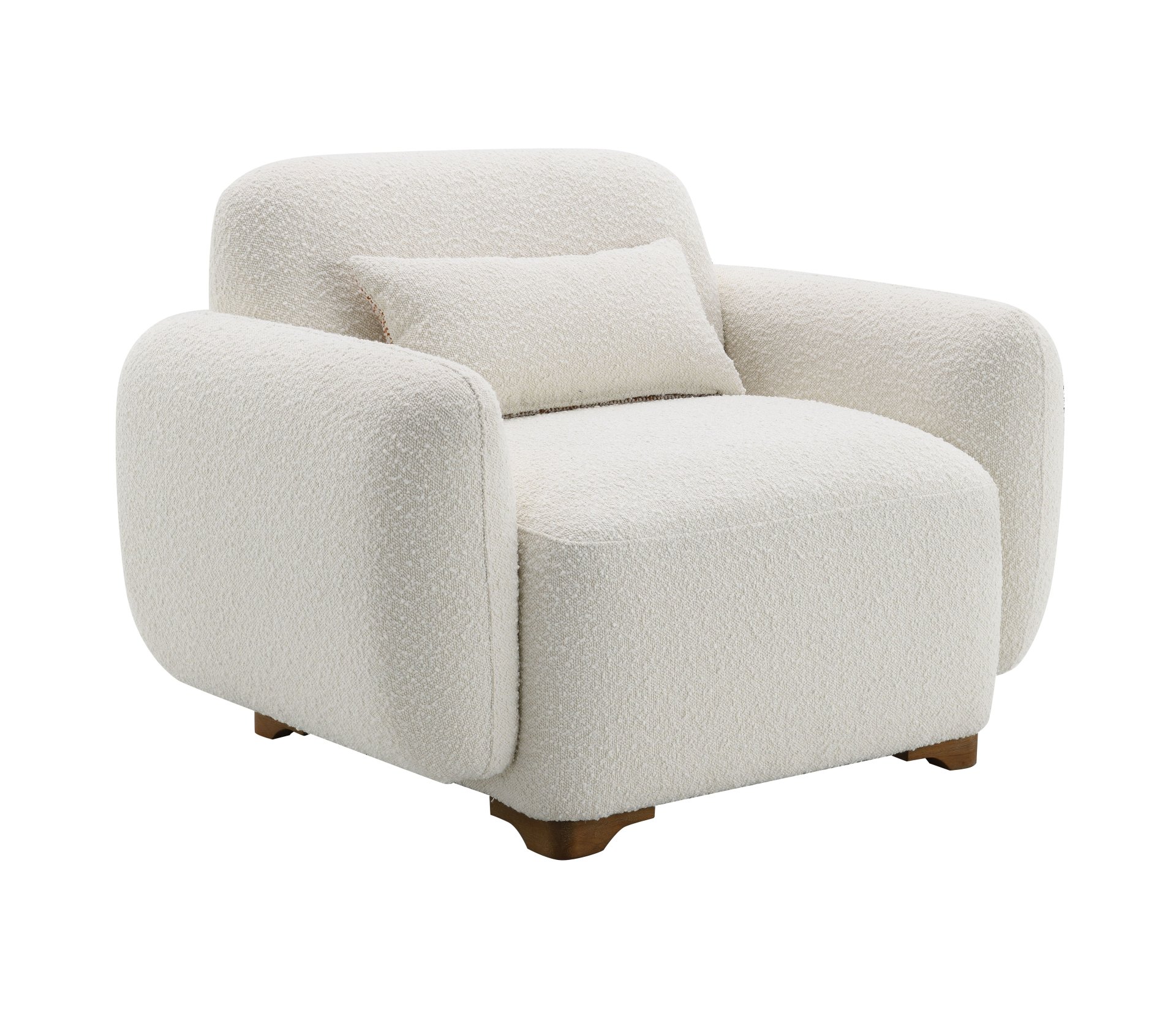 Darius - Boucle Accent Chair With 1 Toss Pillow - Beige - Image 8