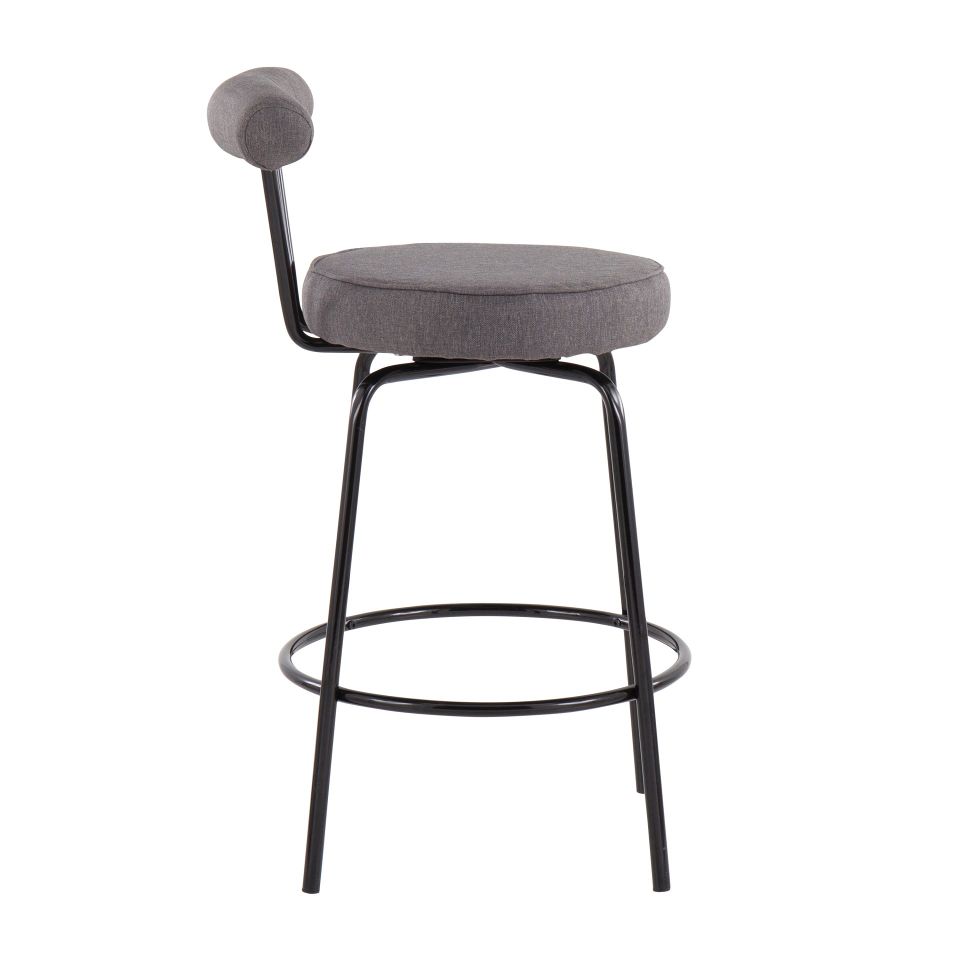 Rhonda - Contemporary Counter Stool (Set of 2) - Black / Charcoal - Image 3