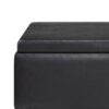 Owen - Tray Top Small Coffee Table Storage Ottoman - Distressed Black - Image 5