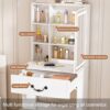 Modern Mini Dressing Table With Led-Lit Mirror & Hidden Storage, Adjustable Brightness Vanity Desk - White - Image 5