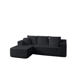 Modular Cloud Sectional Couch With L Shape Chaise, Deep Seat - Black