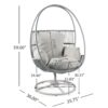 Reno - Outdoor Wicker Swivel Lounge Chair - Light Gray - Image 3