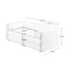 2 Seater Sofa With Storage Seat And Cylindrical Backrest - White - Image 3