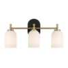 Meadows - 3 Lights Vanity Brush Bathroom Wall Light For Bathroom Over Mirror - Black / Gold / White - Image 7