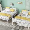 Full Over Full Metal Bunk Bed With Trundle - White - Image 20