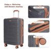 5 Piece Set (20"24"28 +A Travel Bag And A Toiletry Bag), Hard Case Spinner Wheels Luggage Sets With Tsa Lock Carry On Suitcase Luggage Durable Suitcase - Gray - Image 4