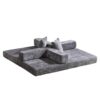 Floor Couch, Compression Sofa, Convertible Floor Sofa Bed & Pillow Back Support Armrest - Dark Gray - Image 17
