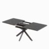 Modern Mid Century Extendable Dining Table With Metal X Shape Legs Top - Black - Image 8