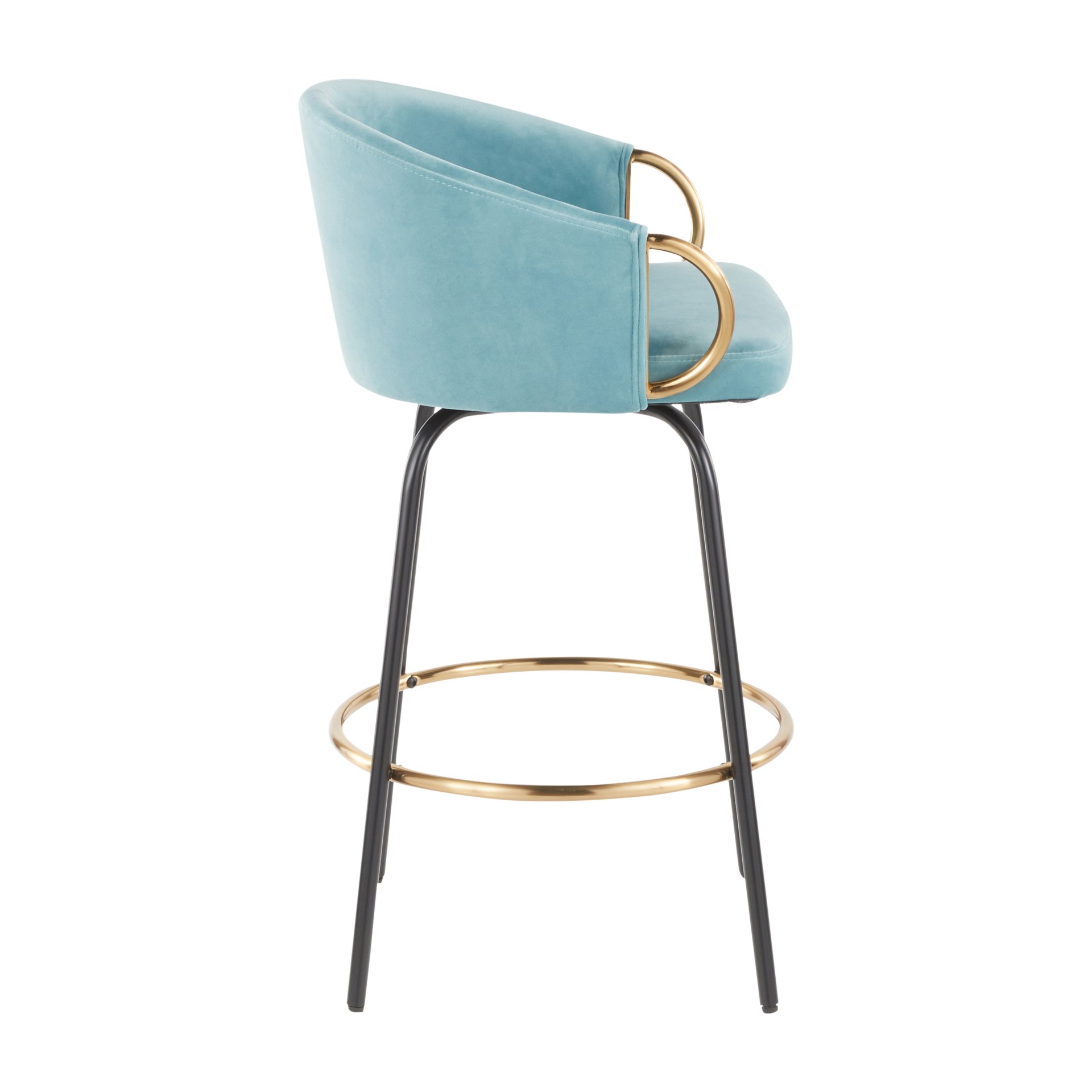 Claire - Contemporary / Glam Counter Stool (Set of 2) - Black / Light Blue - Image 3