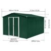 10'x8' Garden Sheds Outdoor Storage Sheds - Green / White - Image 6