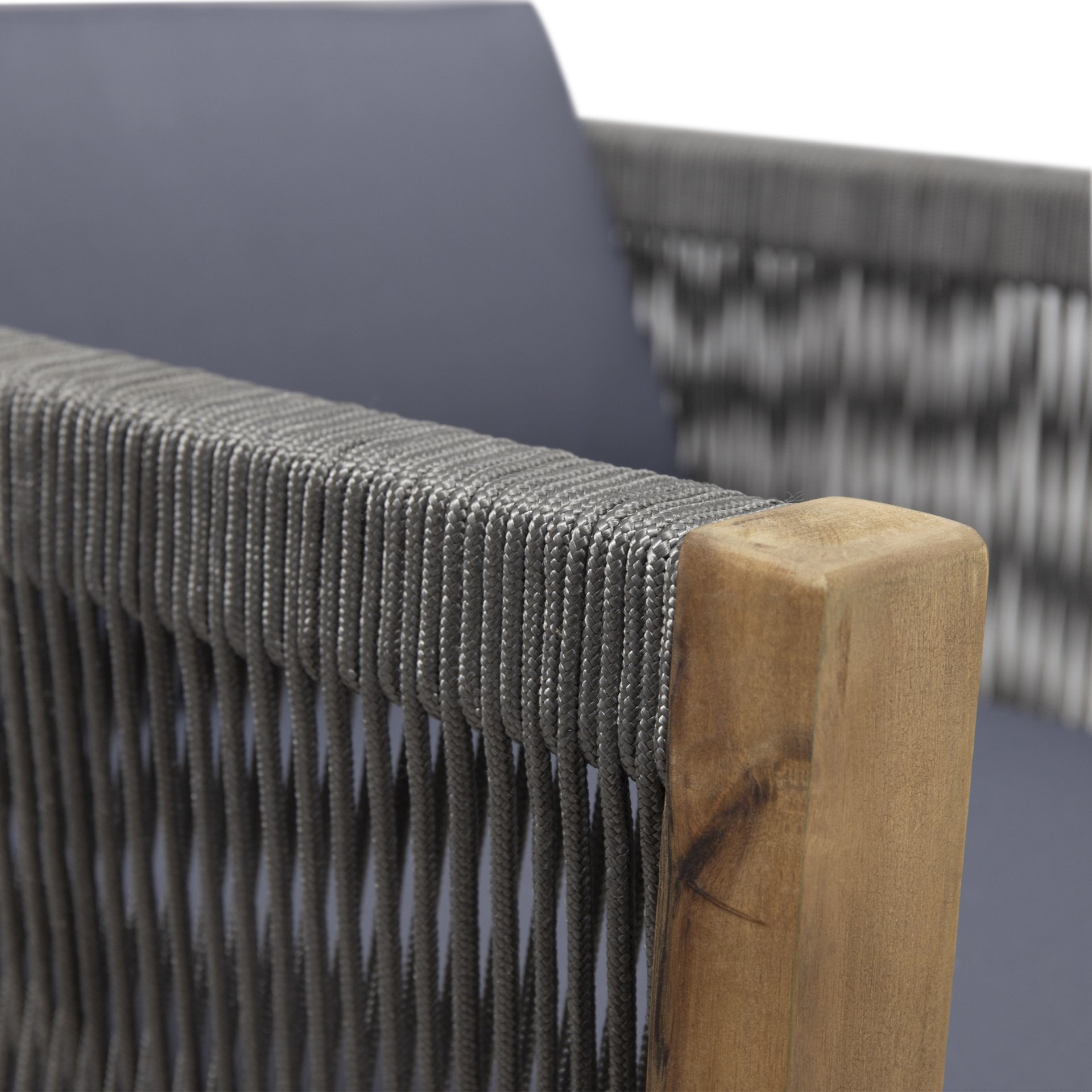 Charlotte - Outdoor And Rope 4 Seater Chat Set With Cushions - Teak - Image 14