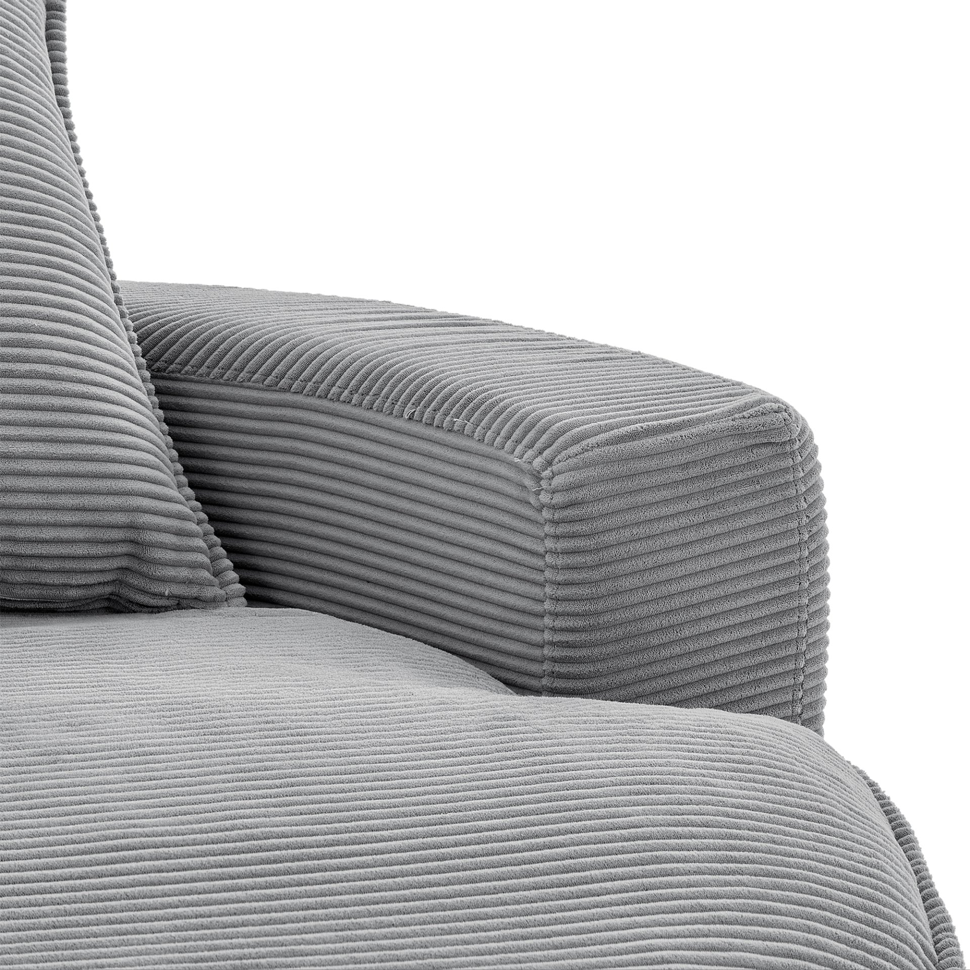 360° Swivel Sofa Chair Accent Barrel Chair With Dual Layer Cushion And 3 Removable Pillows, Corduroy - Gray - Image 19