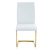 Luxury Simple Arch Chair (Set of 2) High Resilience Dining Chair With Arched Metal Legs Material - White / Black - Image 9