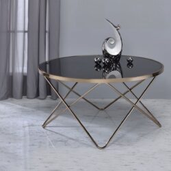 Valora - Glass Coffee Table - Black / Gold
