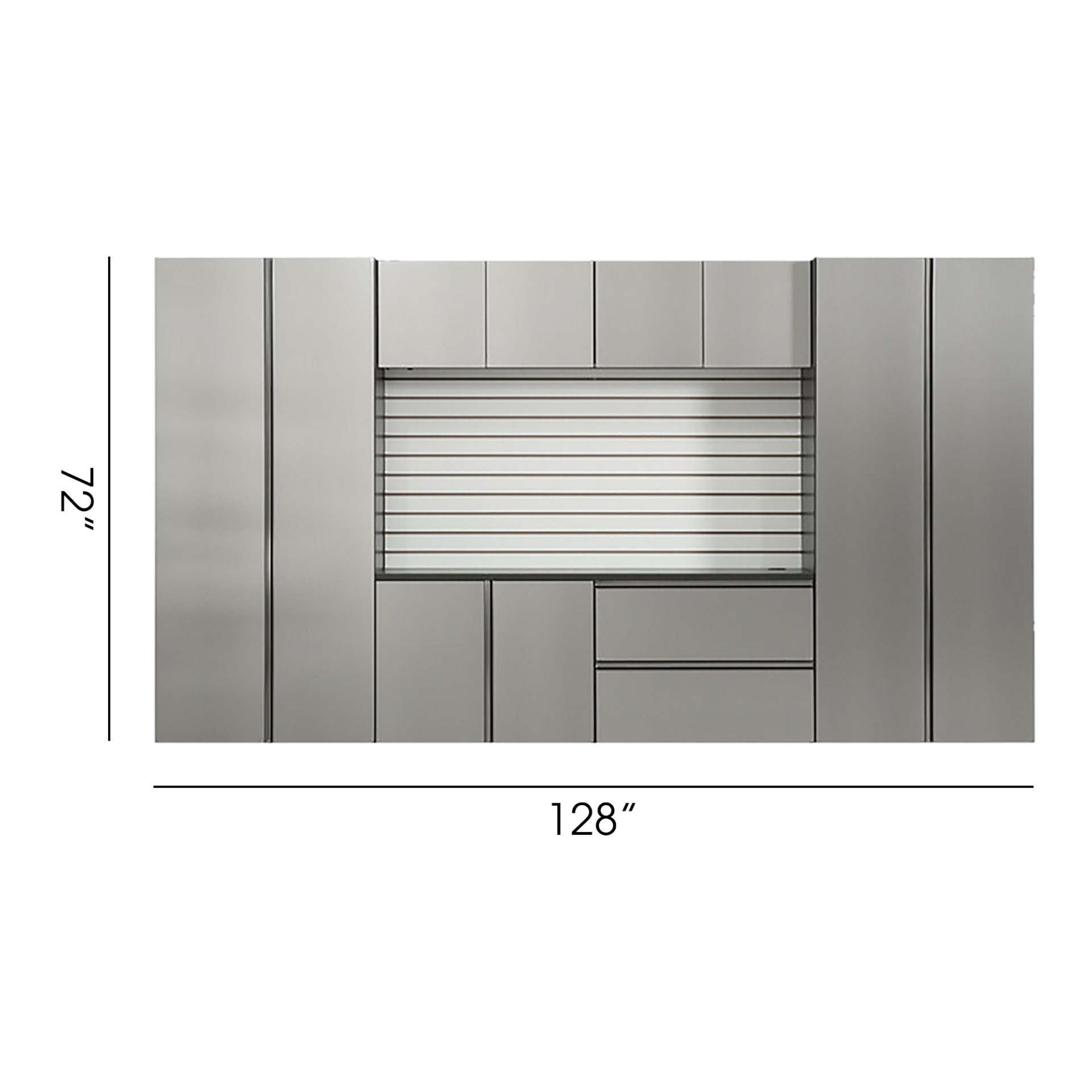 Nova - Series Garage Cabinet Set A With Soft Closing Doors - Metallic Gray - Image 3