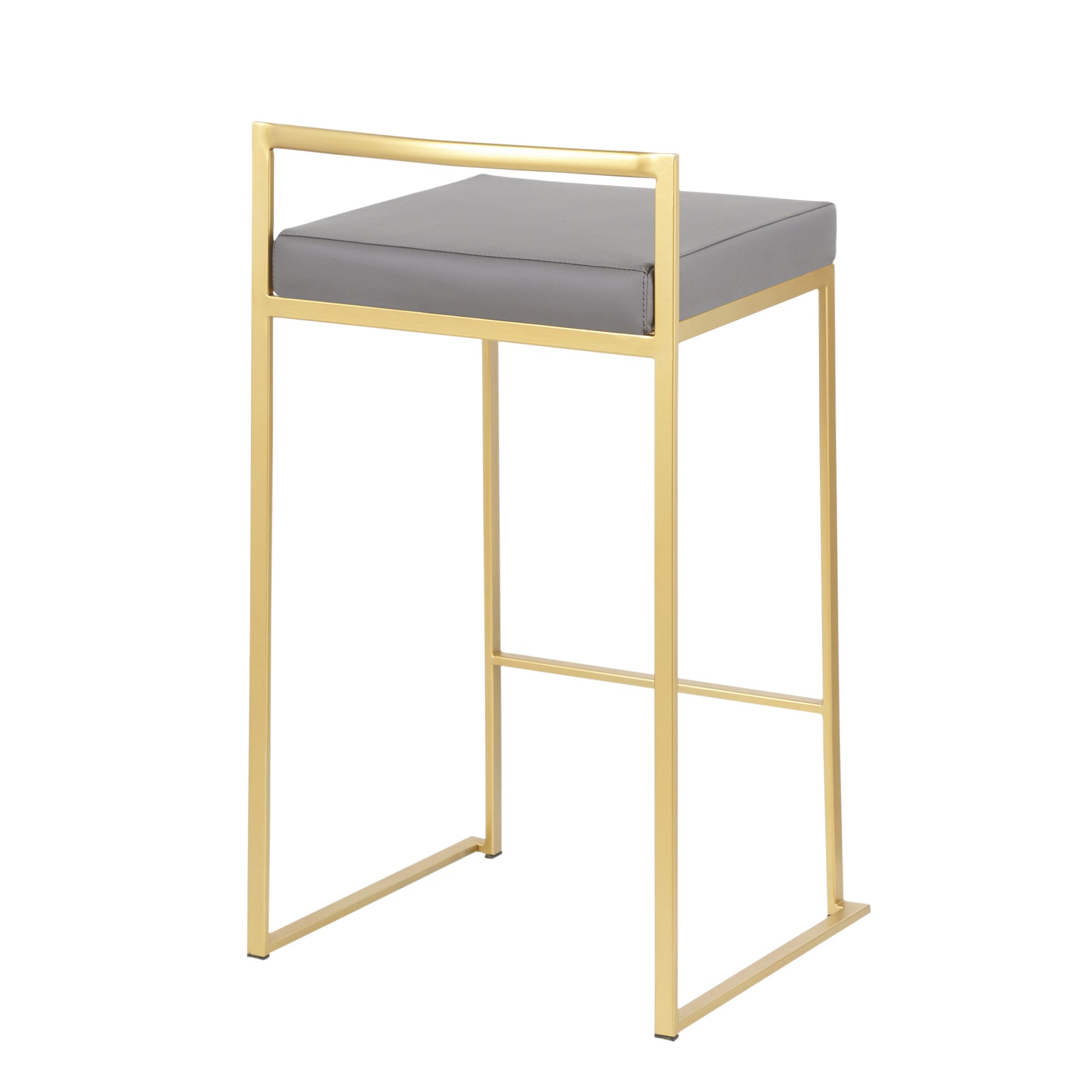 Fuji - Contemporary Counter Stool (Set of 2) - Gold / Gray - Image 4