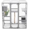 Outdoor Cat House, Diy Cat Enclosure Catio With Double Enter Doors - Light Gray - Image 8